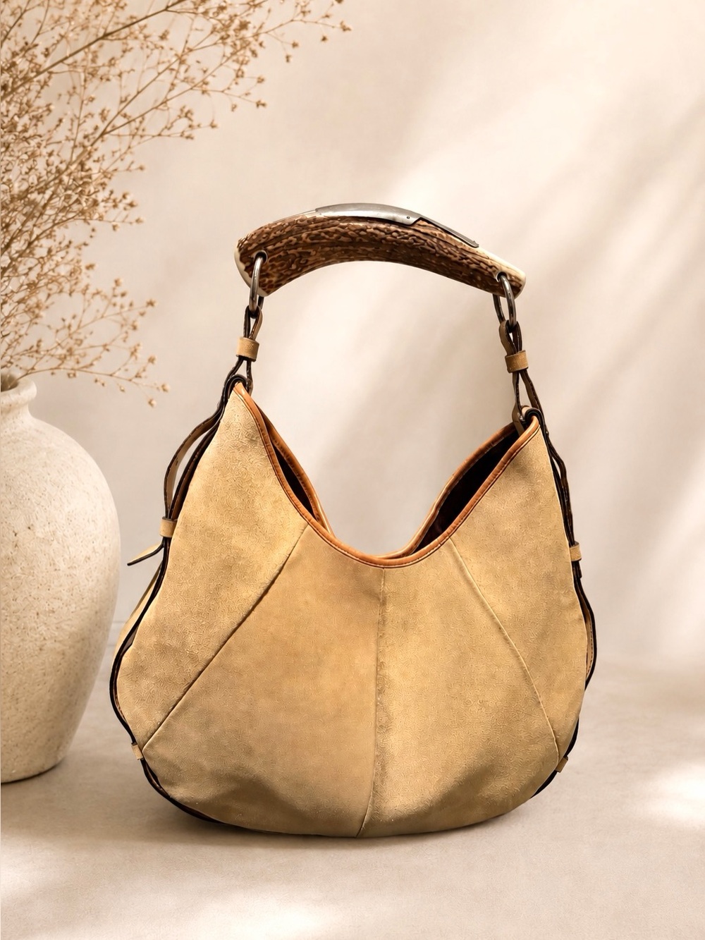 ❤️Tom ford Era Yves Saint Laurent Rive Gauche   Medium Suede Mombasa bag